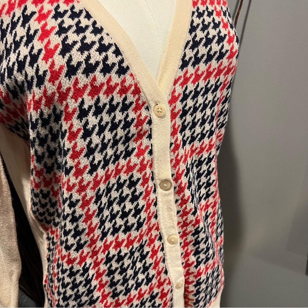 🌺MERONA BLUE AND RED ARGYLE CARDIGAN SWEATER SIZE MEDIUM🌺 - Picture 2 of 5